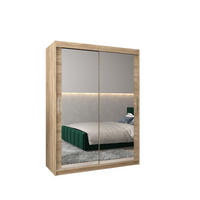 SCHWEBETÜRENSCHRANK 200/150/62 2-türig - Silberfarben/Sonoma Eiche, Holz/Kunststoff (150/200/62cm) - Abiks Möbel