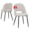 ESSZIMMERSTUHL SILVI Stoff 2er-Set - Beige, Metall (48/81/53cm) - Albatros