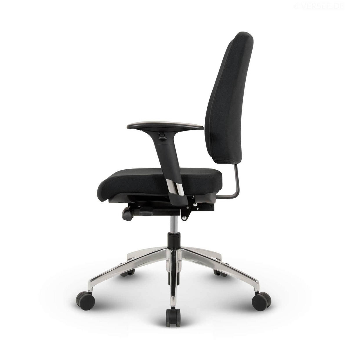 BÜROSTUHL Basic Stoff Schwarz - ergonomisch, 150 kg belastbar, Sitzhöhe 52-64 cm - Schwarz, Kunststoff/Textil (65/103/68cm) - Versee