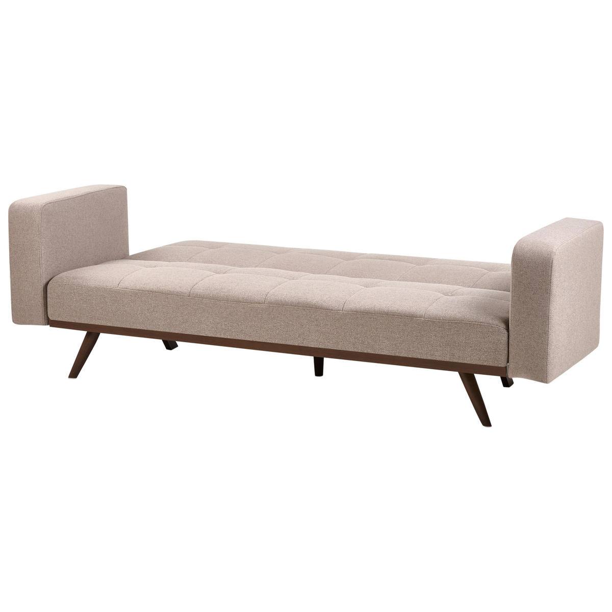 SCHLAFSOFA 3-Sitzer Hellbraun Hjulby - Hellbraun, Textil (220/90/82cm) - Beliani