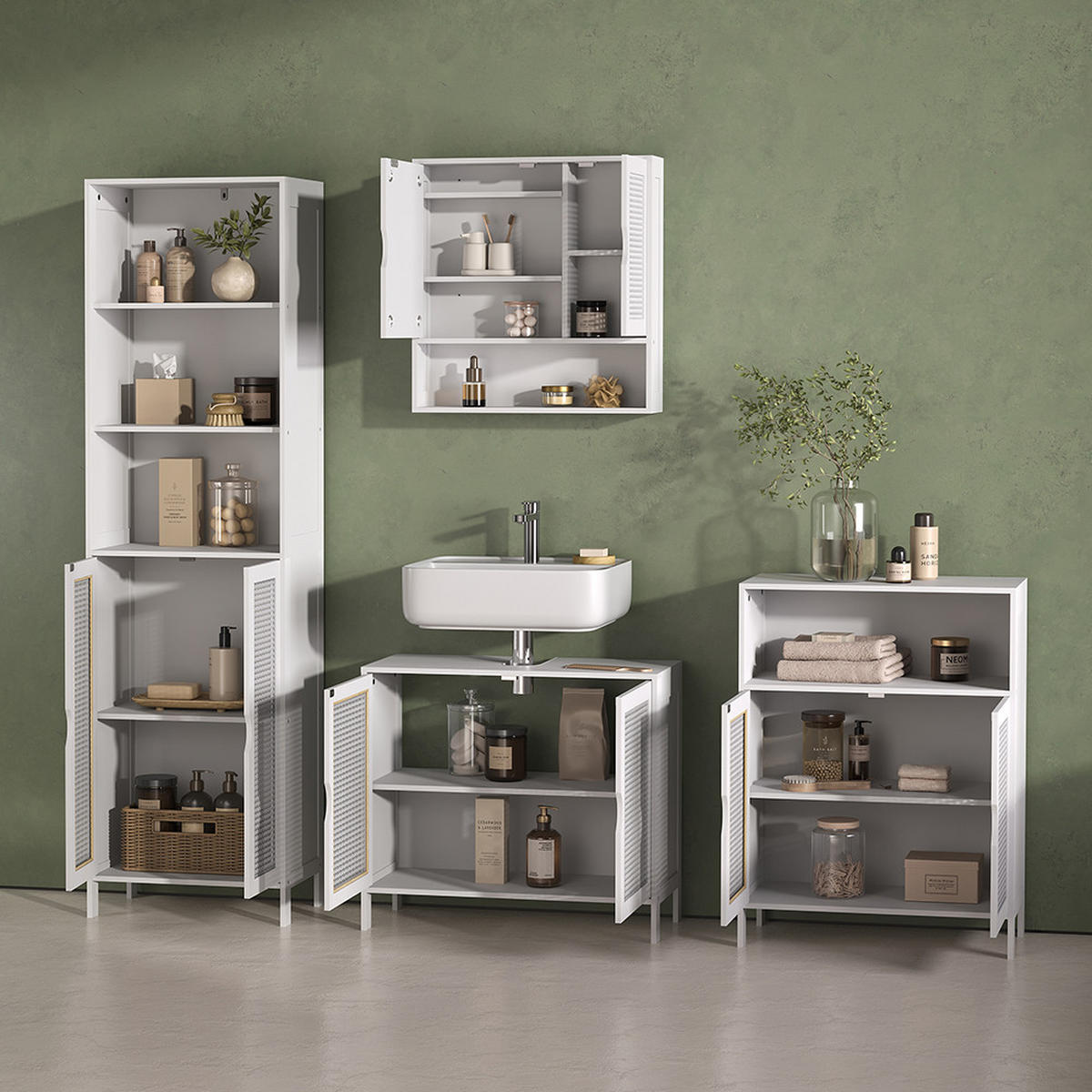 KOPALNIŠKA OMARICA Mincio, Bela, 48 x 170 cm z 2 vrati - bela, leseni material (48/170/29cm) - Livinity®