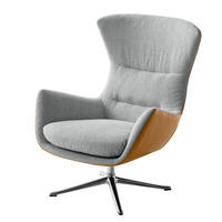 SESSEL mit Kreuzfuß - Chromfarben/Cognac, Textil (84/99/96cm) - home24