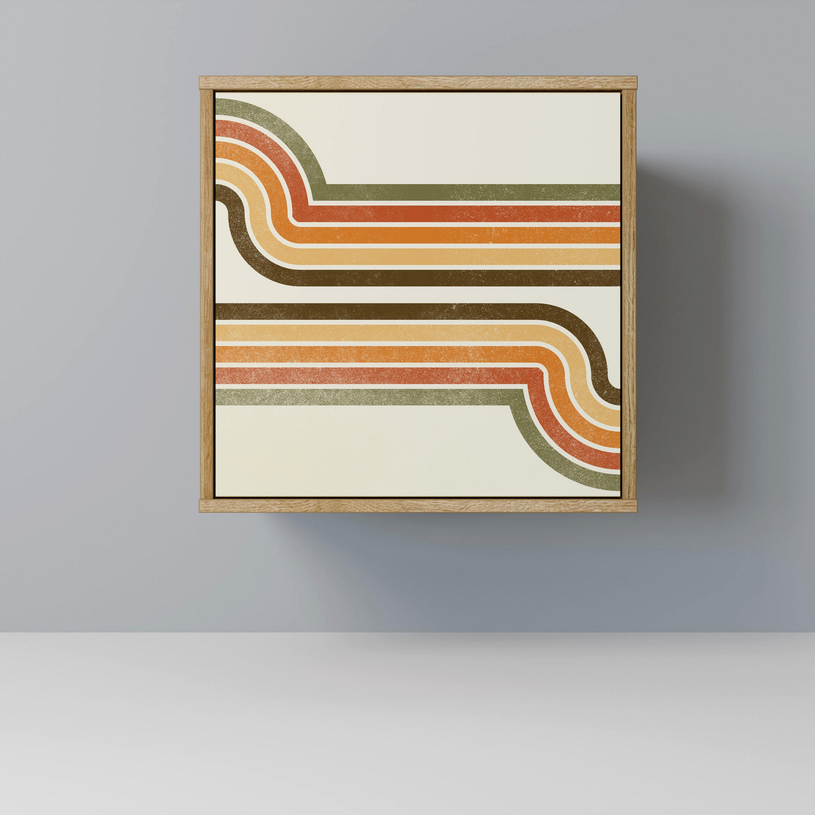 SIDEBOARD EXCEPTIONAL STREAM, Eichefarben, 57,5x42x57,5 cm, Ohne Füße - Eichefarben/Multicolor, Holzwerkstoff (57.5/57.5/42cm) - SpaceRebels