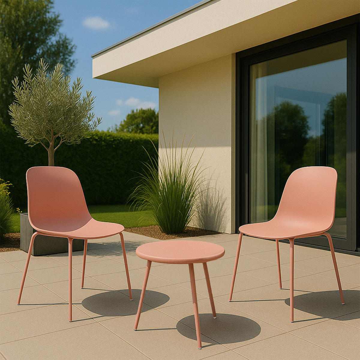 GARTENSITZGRUPPE Kunststoff Pink - Pink, Kunststoff - CLP