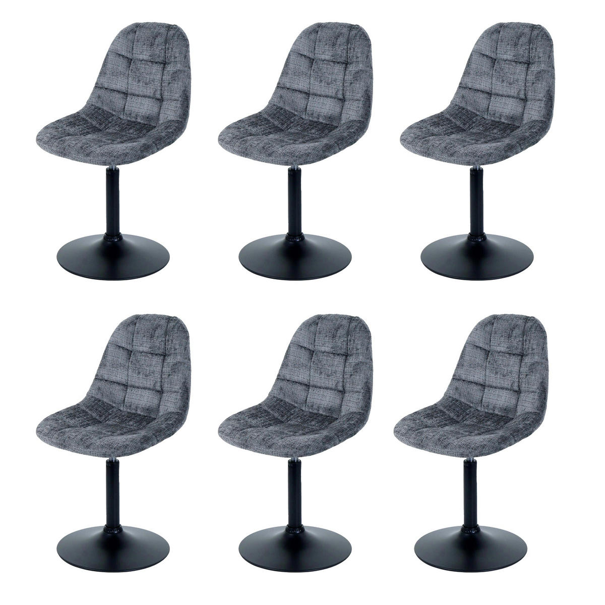 ESSZIMMERSTUHL Grau 6er-Set - Grau, Textil (47/83/43cm) - MCW