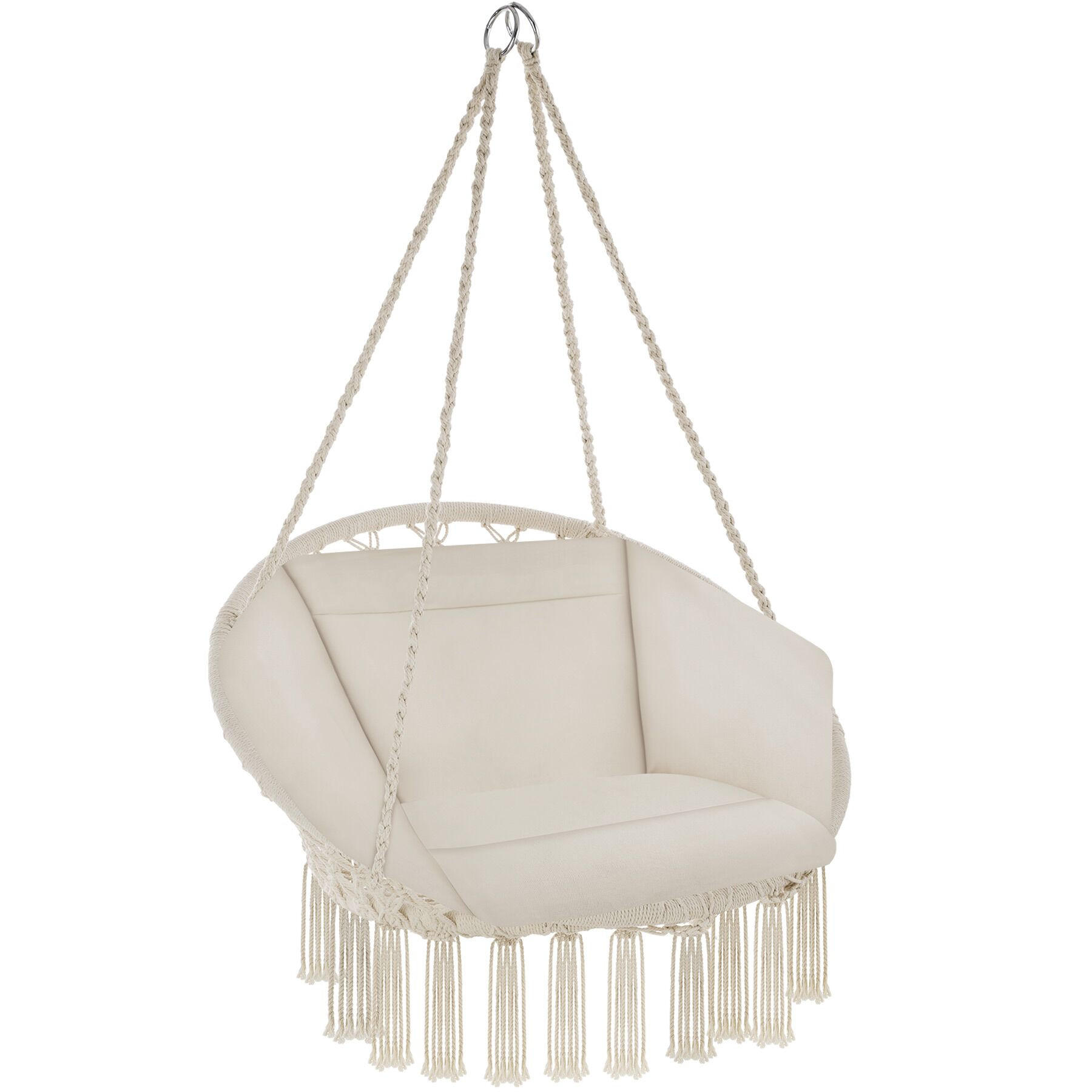 HÄNGESESSEL Grazia,80 x 72 x 125 cm,beige - Beige, Kunststoff/Metall (80/125/72cm) - tectake