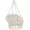 HÄNGESESSEL Grazia,80 x 72 x 125 cm,beige - Beige, Kunststoff/Metall (80/125/72cm) - tectake