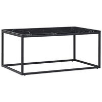 COUCHTISCH Marmor Optik Schwarz rechteckig 60/100 cm Delano - Schwarz, Holzwerkstoff (100/60/45cm) - Beliani