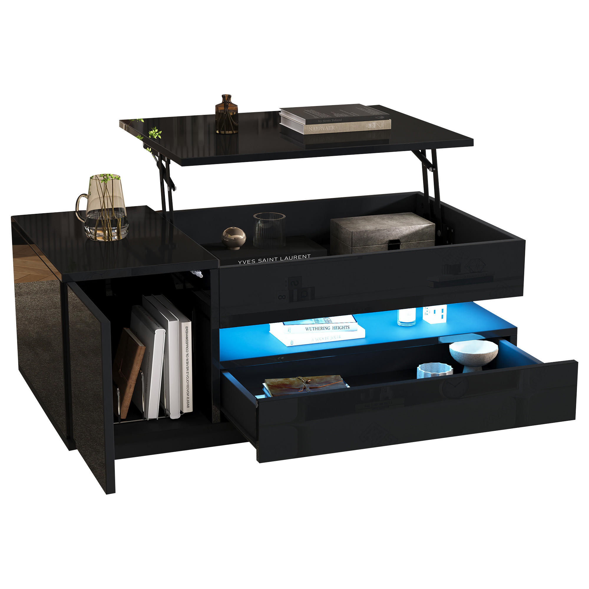 Chicfurn Couchtisch Schwarz 95x40x50 cm