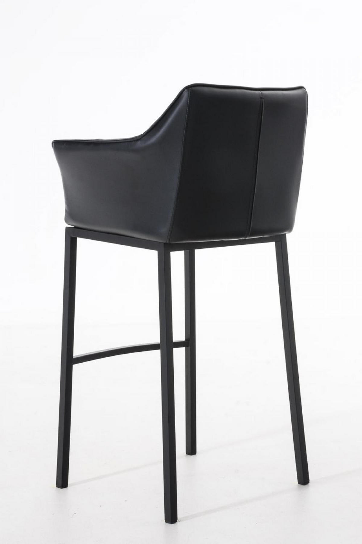BARHOCKER Lederlook Schwarz - Schwarz, Textil/Metall (64/110/48cm) - CLP