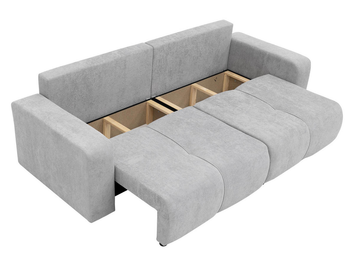 SCHLAFSOFA Furyn Boucle - Schwarz/Grau, Holzwerkstoff/Kunststoff (248/82/92cm) - MIRJAN24