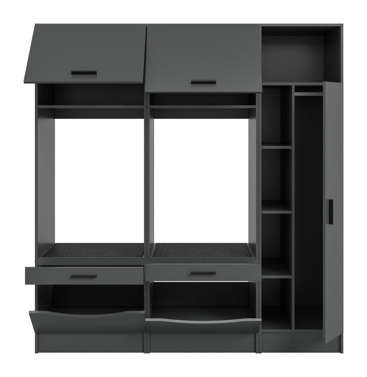 WASCHMASCHIENENUMBAU Set FREE (B/H/T: ca. 182/195/68 cm) in anthrazit/anthrazit - Anthrazit, Holzwerkstoff (182/195/68cm) - Homes & Jones
