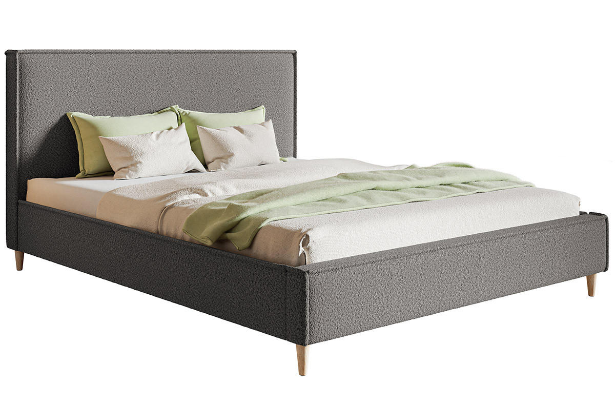 BETT Grau LUXO 8 Gepolstert 120x200 cm - Grau, Textil (120/200cm) - Sepro Meble