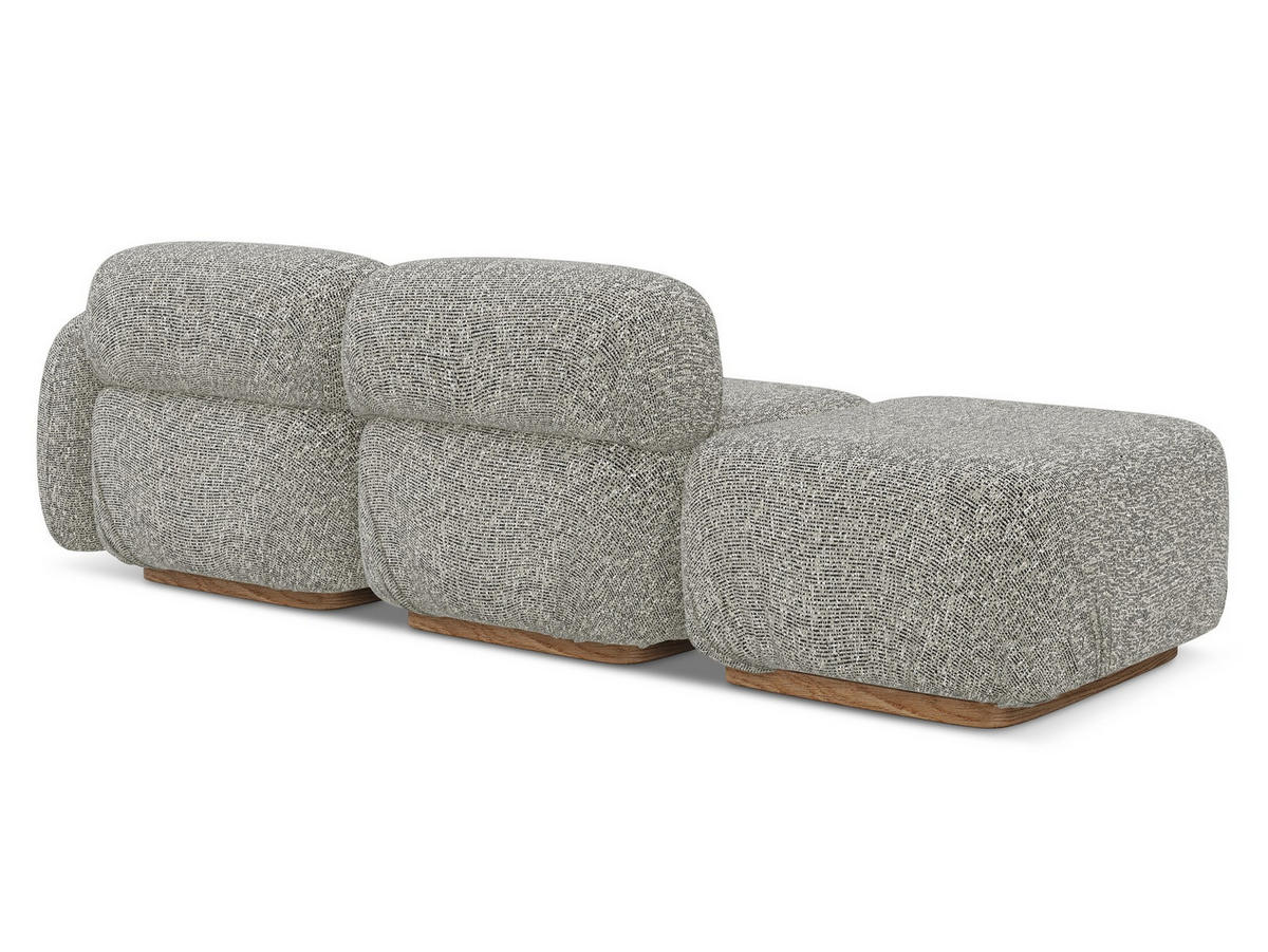 3-SITZER SOFA Links Strukturstoff Stoff Beige - Beige/Braun, Holz/Textil (258/73/95cm) - Makamii