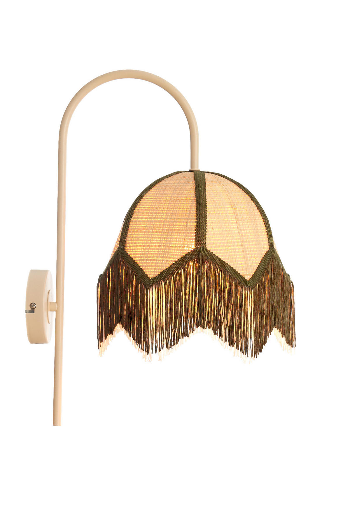 WANDLEUCHTE Sulina Grün Ø33/47 cm - Grün, Naturmaterialien (25/47/33cm) - Light & Living