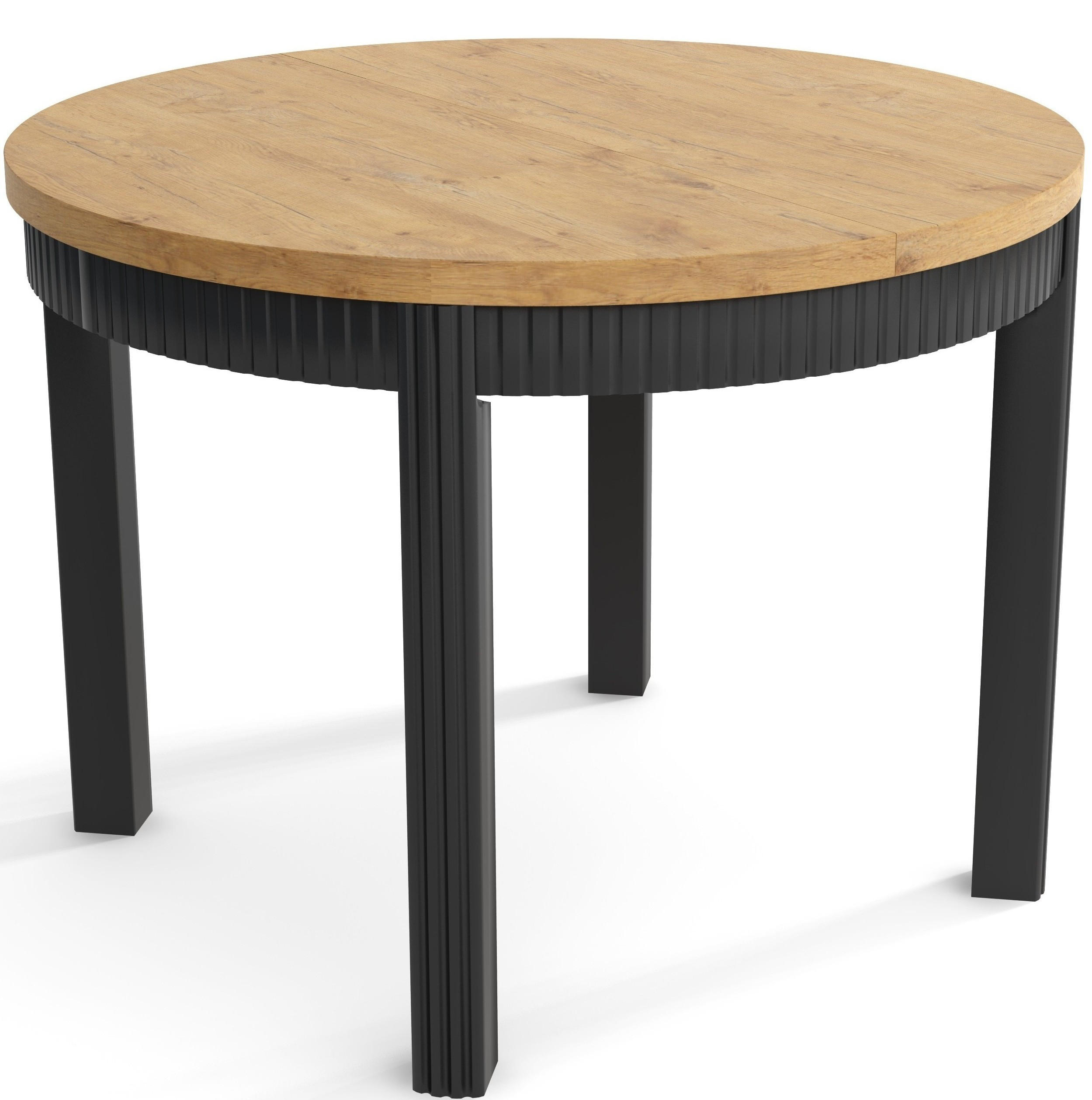 TISCH Schwarz KIKI Ausziehbar - Eichefarben/Schwarz, Holzwerkstoff (65/90/77cm) - Sepro Meble