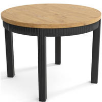 TISCH Schwarz KIKI Ausziehbar - Eichefarben/Schwarz, Holzwerkstoff (65/90/77cm) - Sepro Meble