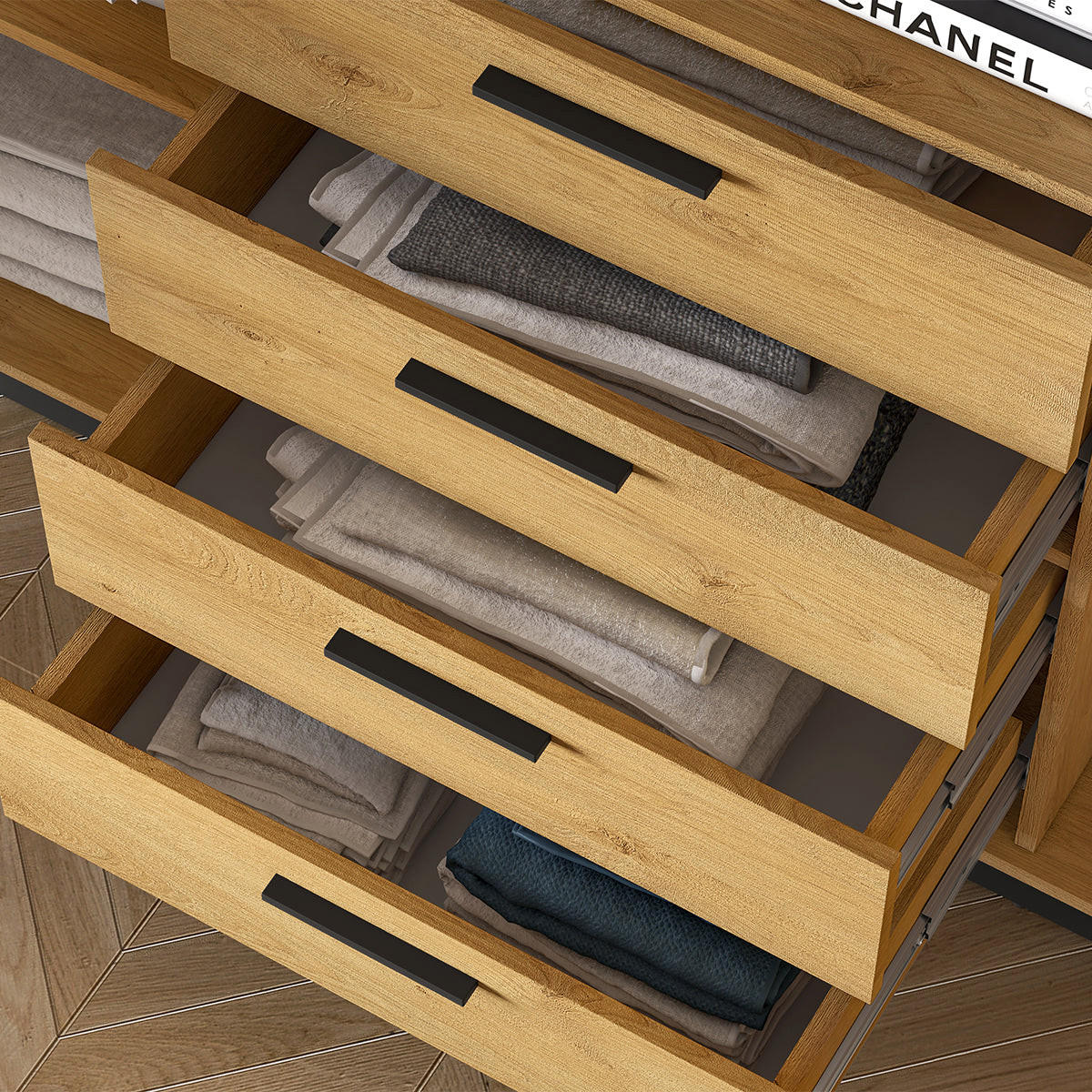 SIDEBOARD Ysia Holz und Schwarz - Braun, Holzwerkstoff (170/86/40cm) - Petits-meubles