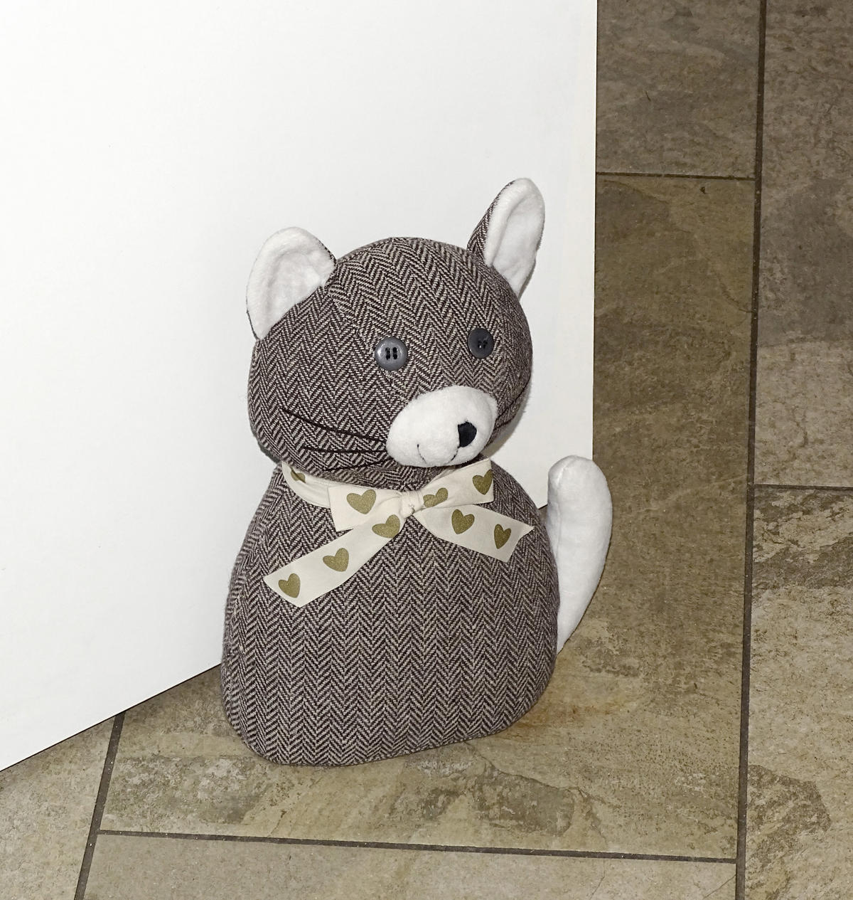 TÜRSTOPPER Katze Camero - Grau, Textil (18/9cm) - Lashuma