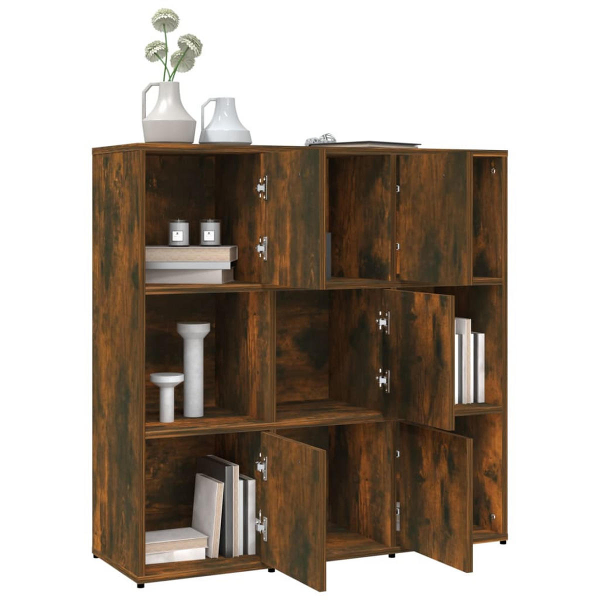 BÜCHERREGAL Räuchereiche 90/30/90 Cm Holzwerkstoff - Braun, Holz (90/90/30cm) - vidaXL