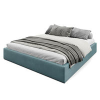 POLSTERBETT 180x200cm Bett mit Stauraum Lattenrost Meerfarbe - Blau, Holz/Holzwerkstoff (180/200cm) - Muralo