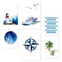 POSTER Set Mit 6 Komposition Meer Und Strand A3 & A4 Rahmenlos - Klar, Papier (29/3cm) - Nacnic