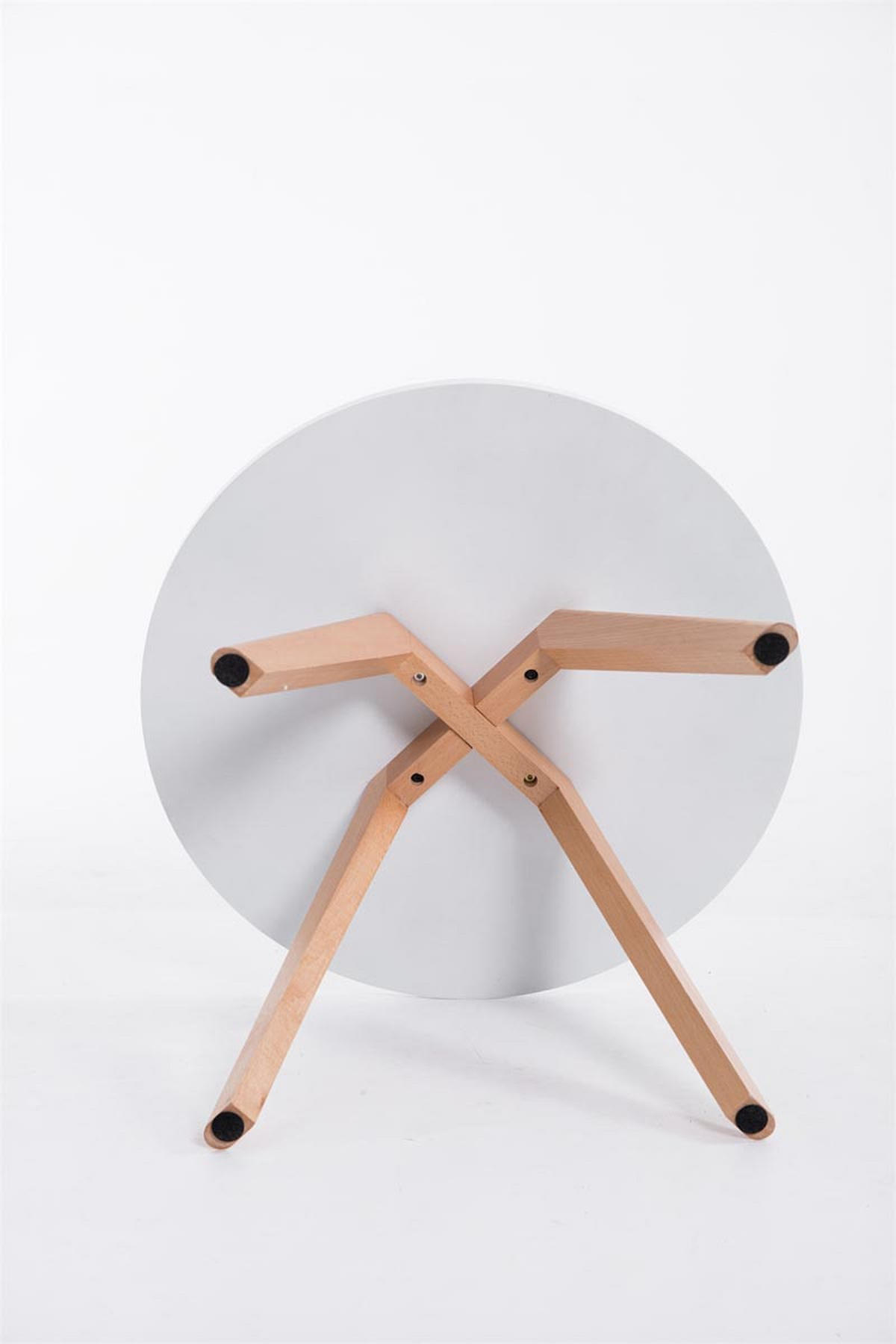KONSOLENTISCH rund 60 cm Holz natura - Eukalyptusholzfarben, Holz (60/60/40cm) - CLP