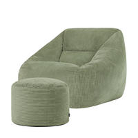 SITZSACK Sessel Natalia + Sitzpouf - Salbeigrün, Textil (100/80/88cm) - icon