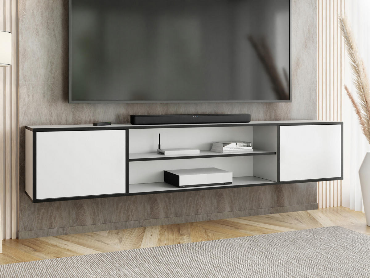 TV-LOWBOARD EDI 4 Weiß – 2-türig - Weiß, Holzwerkstoff (206.4/42/38.9cm)