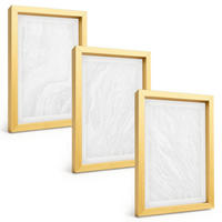 BILDER SET 3er Set - 20x30 cm Goldrahmen - Elegante Marmorstruktur - Goldfarben, Kunststoff (20/30cm) - TULUP