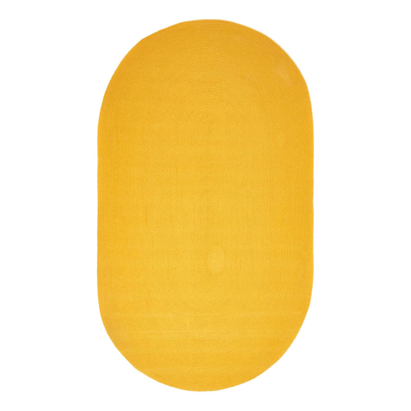 TEPPICH geflochten oval 90/150 cm - Currygelb, Textil (90/150cm) - Homescapes