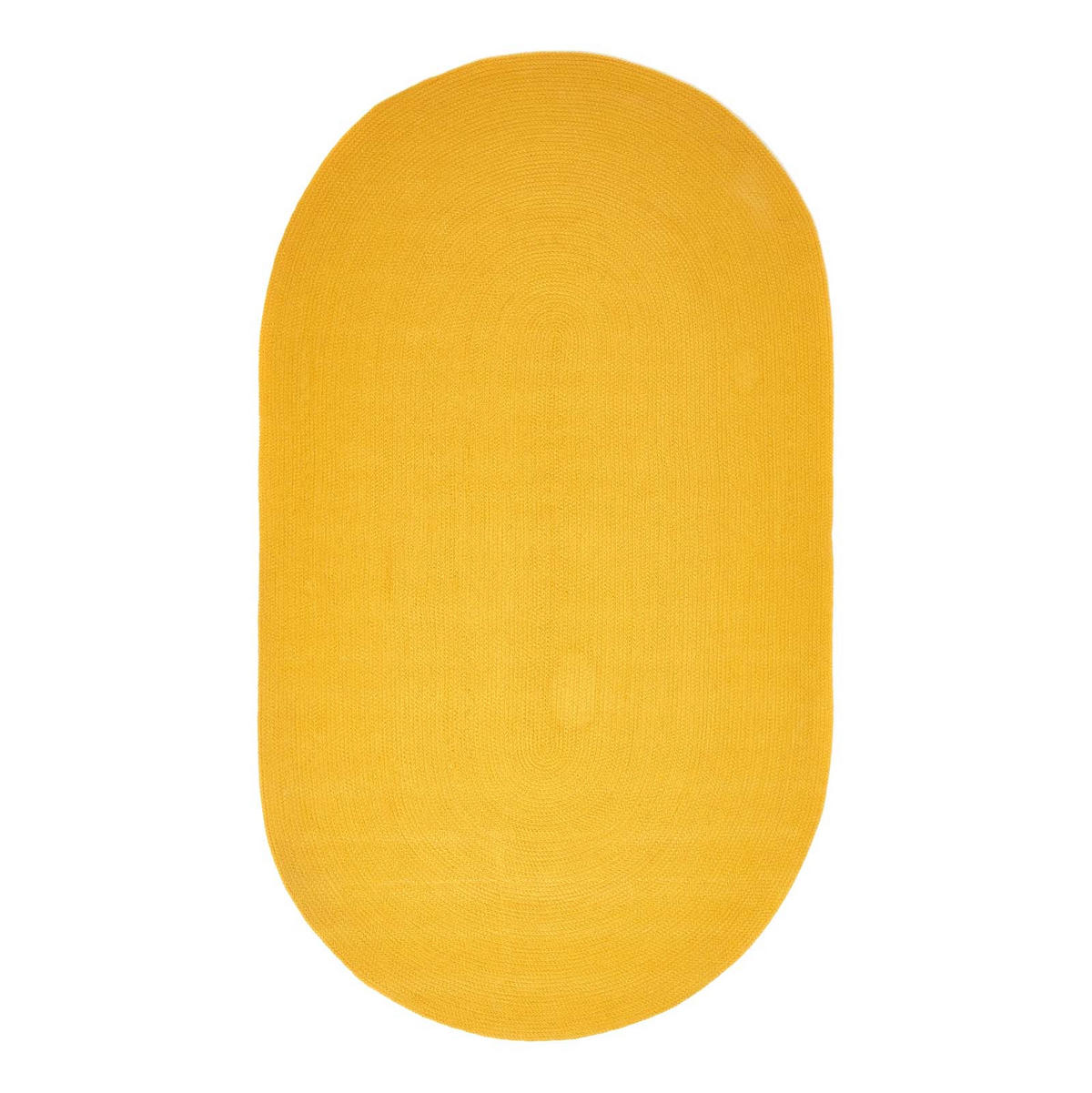 TEPPICH geflochten oval 60/90 cm - Currygelb, Textil (60/90cm) - Homescapes