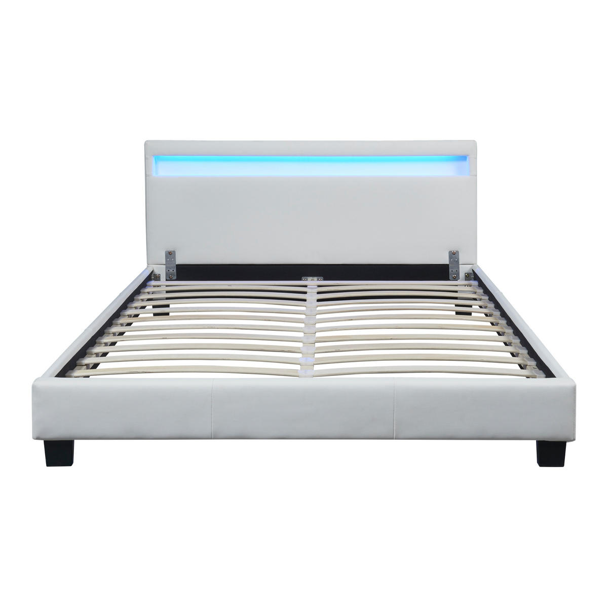 POLSTERBETT Paris mit Matratze und LED-Beleuchtung - Weiß, Textil (140/200cm) - Corium