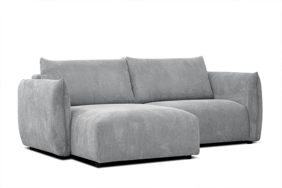 ECKSOFA TAUER 3-Sitzer, hellgrau - Hellgrau/Schwarz, Holzwerkstoff/Kunststoff (173/206cm) - Courtois Laville