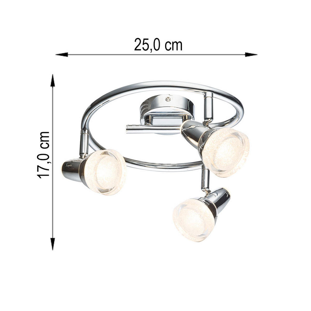 LED DECKENLEUCHTE ALASKA Silber Glas Kristalle - Silberfarben, Glas (25/25/17cm) - Globo Lighting