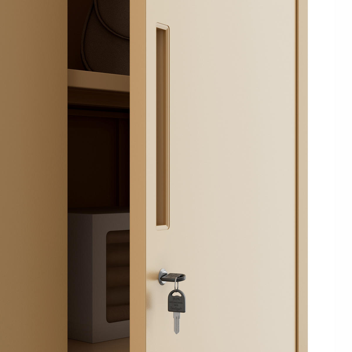 MEHRZWECKSCHRANK DAWID - Beige, Metall (90/185/45cm) - Jan Nowak