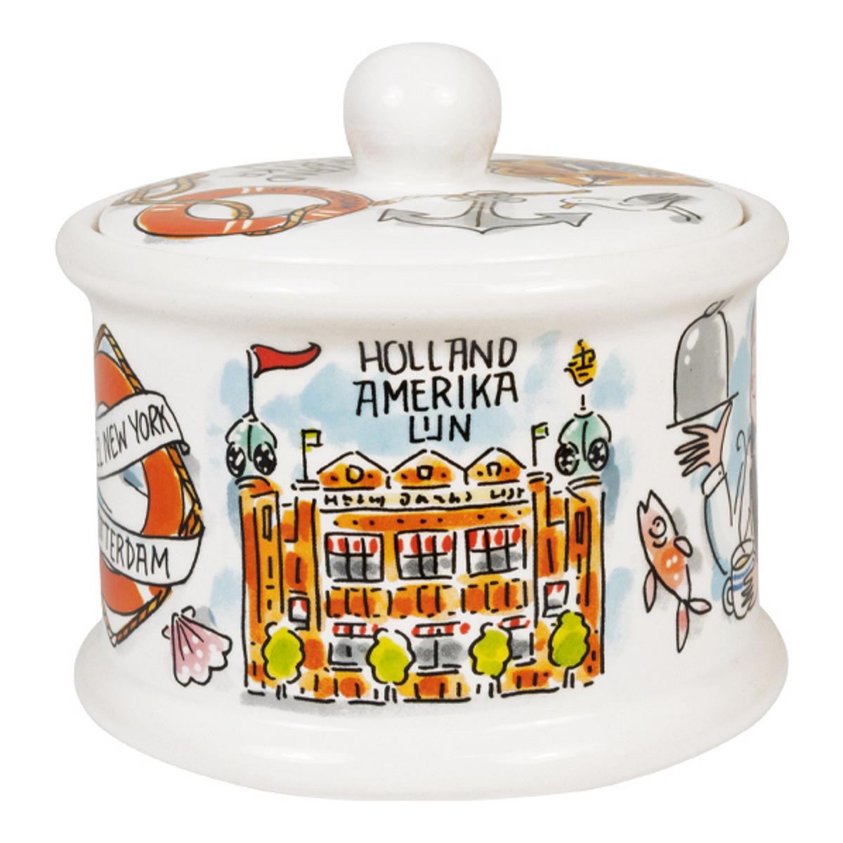 VORRATSDOSE Holland-Amerika Linie in Bunt - 12,5cm - Multicolor, Keramik (14/13/14.3cm) - Blond Amsterdam