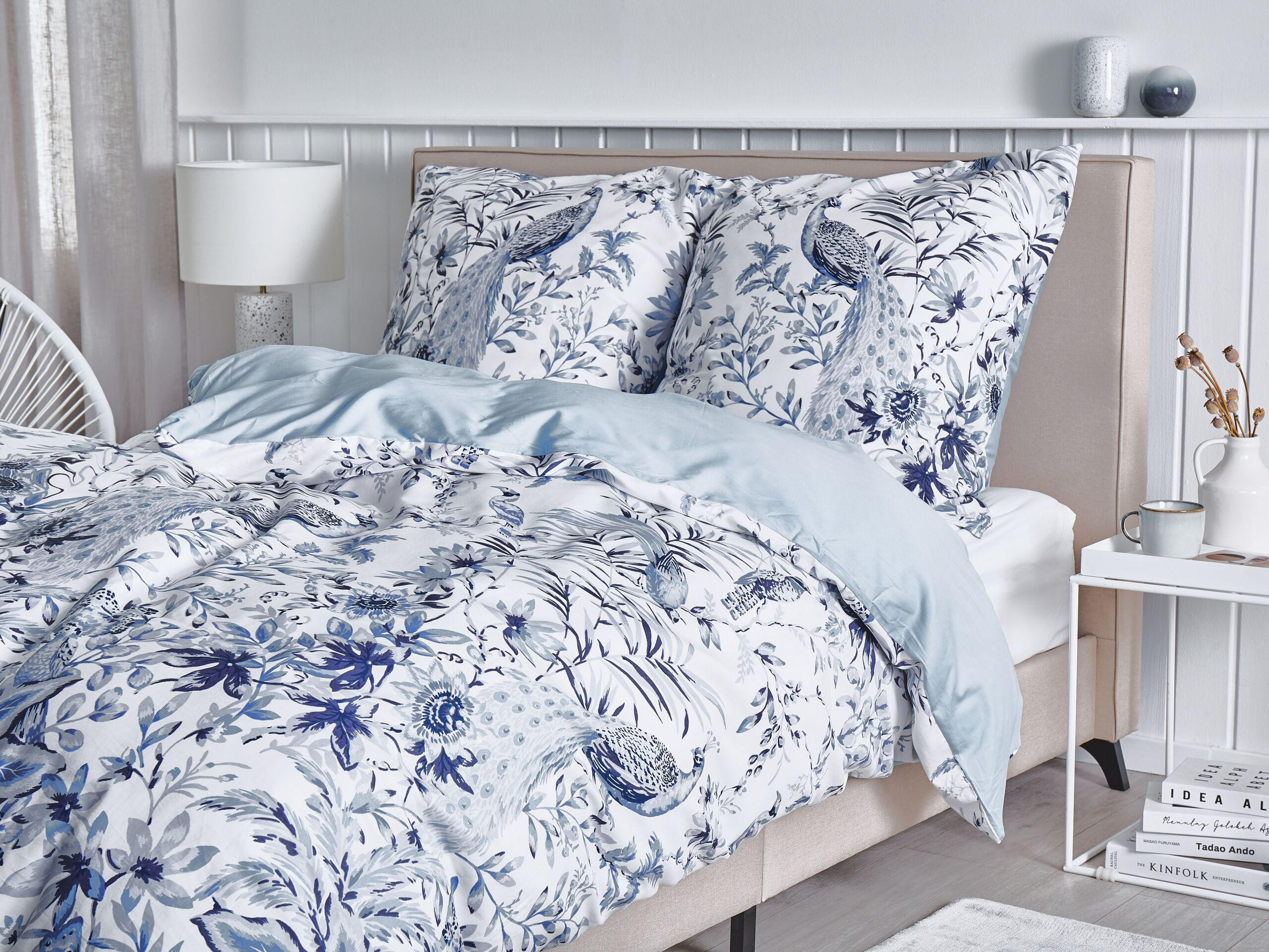 BETTWÄSCHE SET Ballard 155x220 cm - Blau, Textil (155/220cm) - Beliani