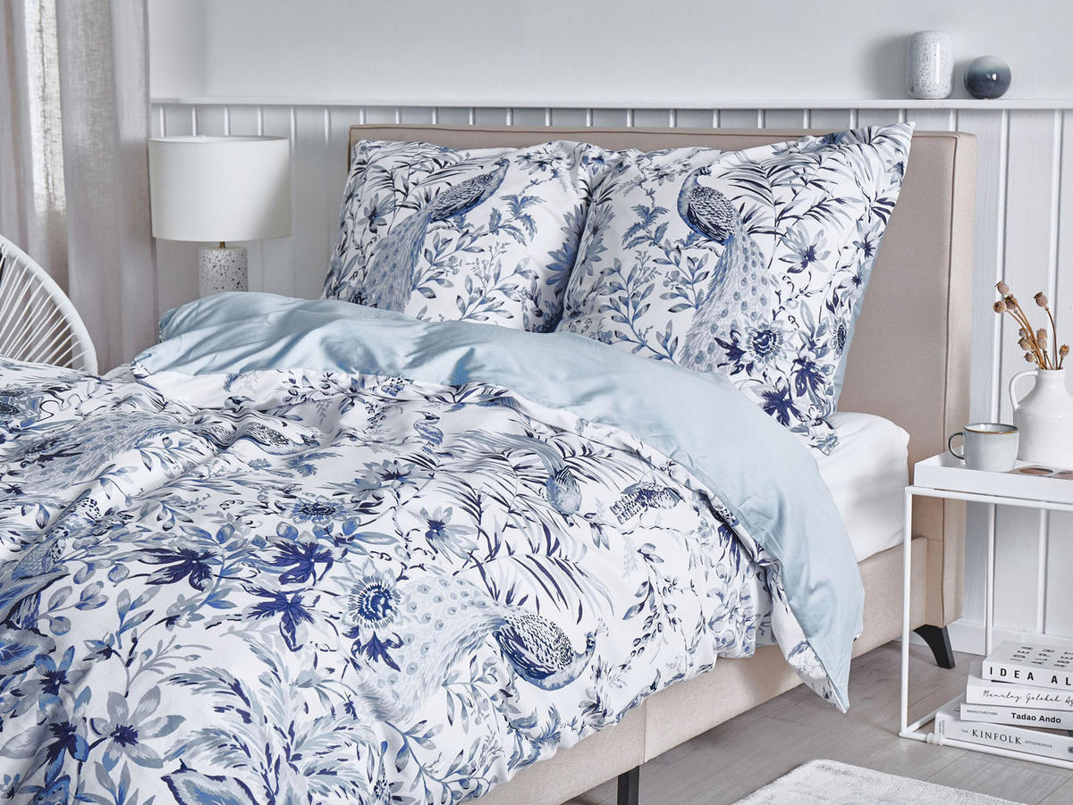 BETTWÄSCHE SET Ballard 155x220 cm - Blau, Textil (155/220cm) - Beliani
