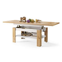 COUCHTISCH rechteckig Eiche Artisan - Weiß ausziehbar höhenverstellbar - Eiche Artisan/Weiß, Holzwerkstoff (65/130/58cm) - designimpex