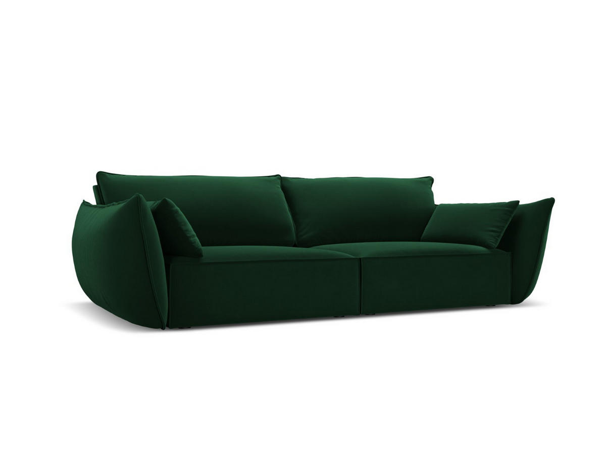 SOFA Kaelle aus Samt flaschengrün 3 Sitzplätze - Dunkelgrün, Textil (100/85/208cm) - Micadoni