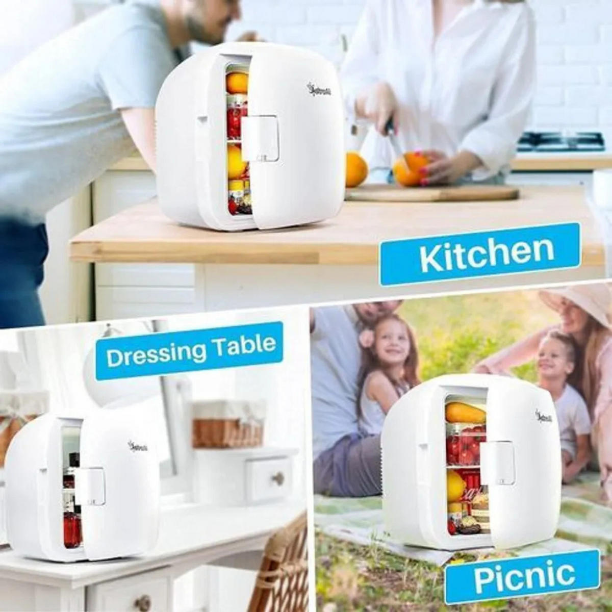 MINIKÜHLSCHRANK AstroAI Weiß 9 L tragbar Kühl- und Heizfunktion für Auto Büro Camping - Weiß, Kunststoff (32/32.3/34.8cm) - JUNG