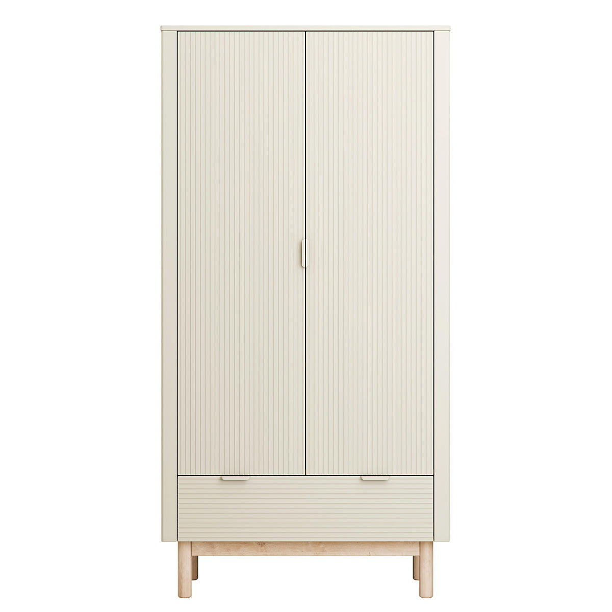 OMARA 2 vrati Miloo Šampanjec - bež, leseni material (100/198/52.5cm) - Petits-meubles