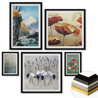 WANDBILDER 5er-Set - 50x50 cm & 20x30 cm & 40x60 cm Schwarzer Rahmen - Tropische Pflanzen, Pflanzenliebhaberin - Schwarz, Kunststoff (40/60cm) - ArtPrintCave