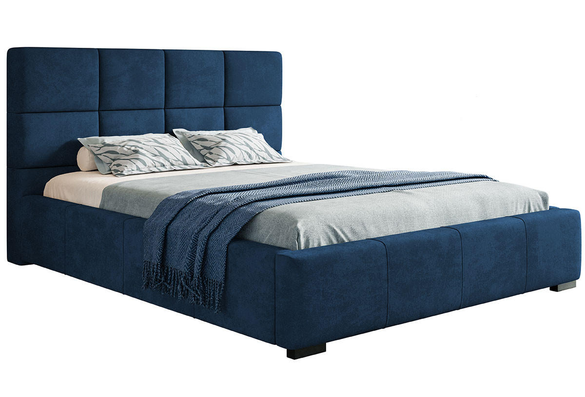 BETT Blau BEN 7 180x200 cm - Dunkelblau, Textil (180/200cm) - Sepro Meble