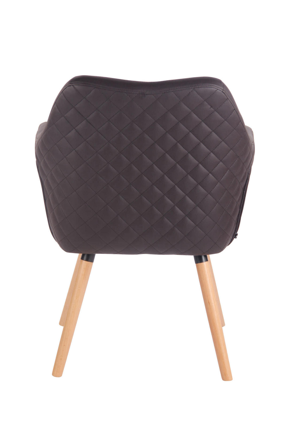 ARMLEHNENSTUHL Lederlook Dunkelbraun - Eukalyptusholzfarben/Dunkelbraun, Holz/Textil (63/84/61cm) - CLP