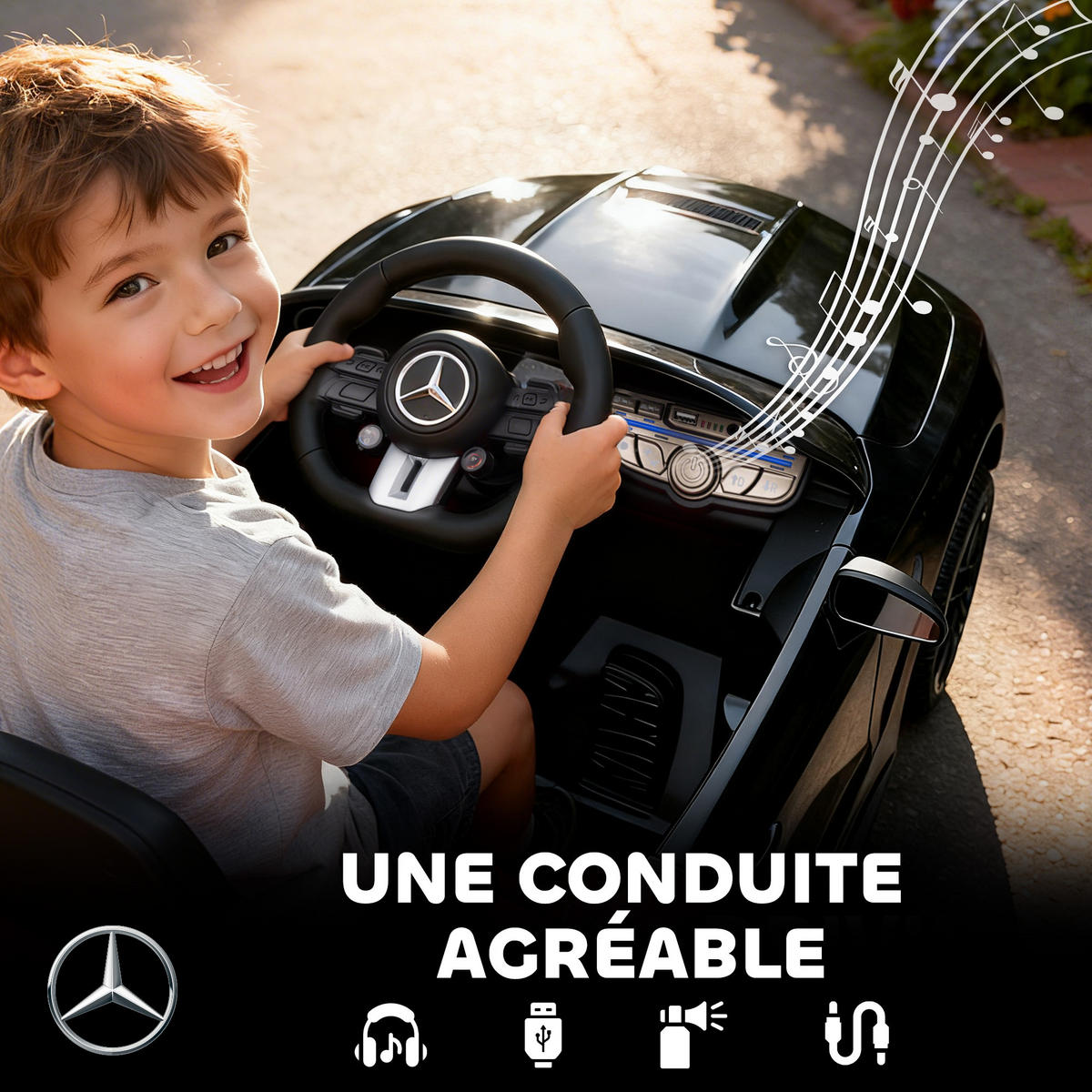 ELEKTRO-KINDERAUTO DE-13090 2,4G Fernbedienung Schwarz - Schwarz, Kunststoff (99/55/43cm) - ComfortXL