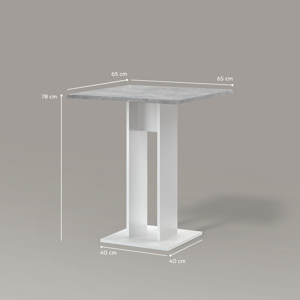 NACHTTISCH Eliza Weiß 40 x 55 cm mit 1 Schublade - Weiß, Holzwerkstoff (40/55/38.1cm) - Vicco