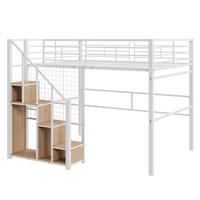 HOCHBETT mit Stauraum 140x200 cm Metall Weiß - Weiß, Metall (140/200cm) - Meubliv