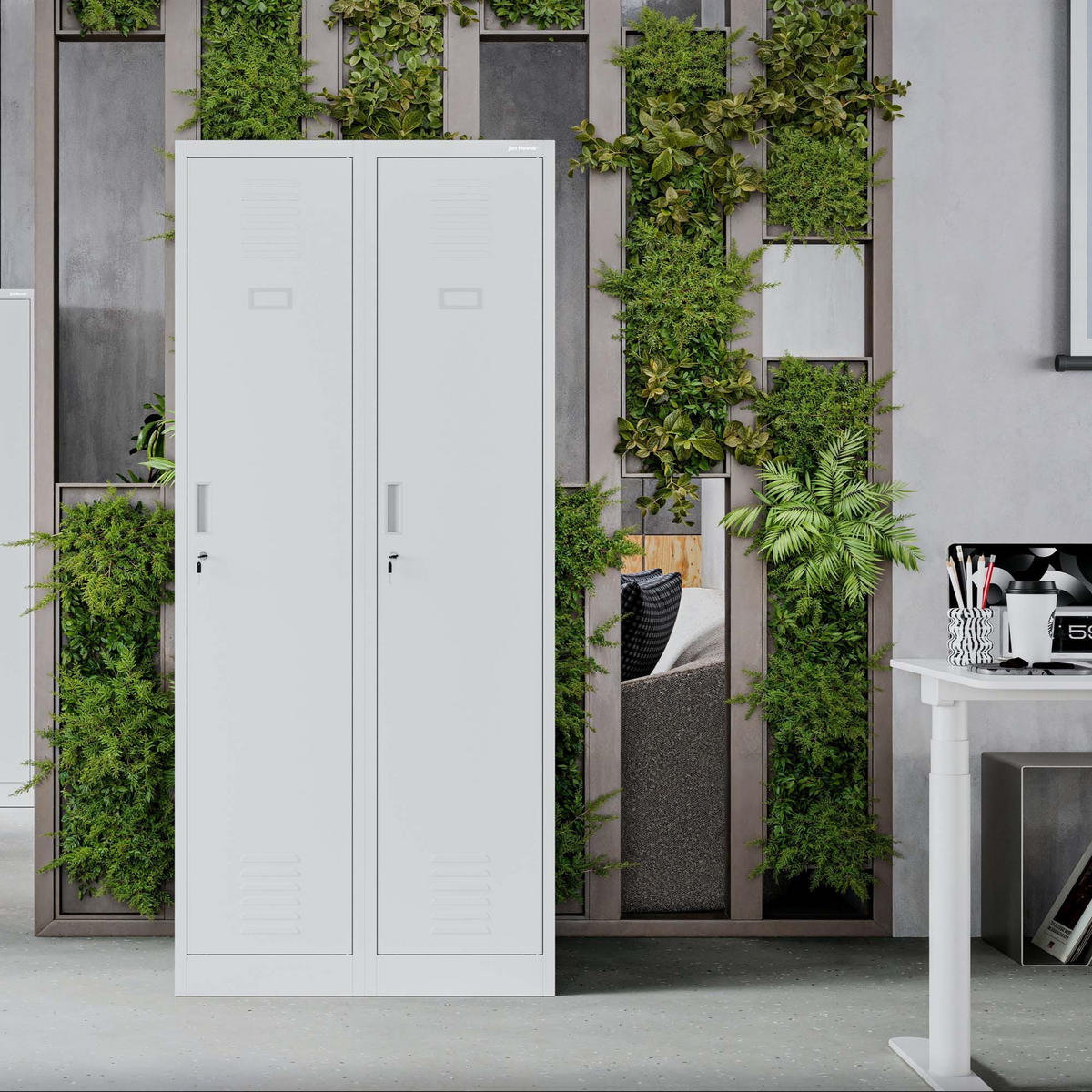 METALL-ARBEITSSCHRANK KACPER D600 - Weiß, Metall (80/180/60cm)